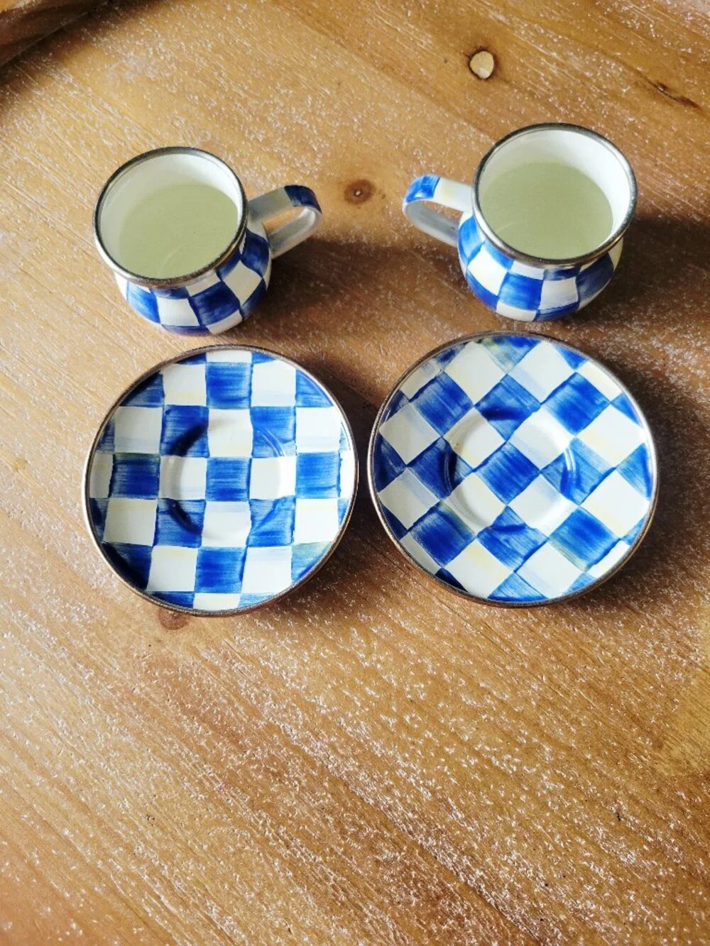 MacKenzie-Childs Royal Check Espresso Cup and Saucer Set